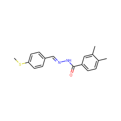 CSc1ccc(/C=N/NC(=O)c2ccc(C)c(C)c2)cc1 ZINC000000370664