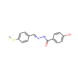 CSc1ccc(/C=N/NC(=O)c2ccc(O)cc2)cc1 ZINC000000250717