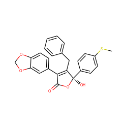 CSc1ccc([C@@]2(O)OC(=O)C(c3ccc4c(c3)OCO4)=C2Cc2ccccc2)cc1 ZINC000013761459