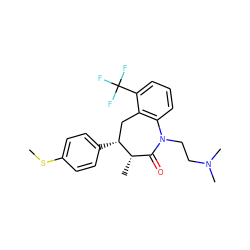 CSc1ccc([C@@H]2Cc3c(cccc3C(F)(F)F)N(CCN(C)C)C(=O)[C@@H]2C)cc1 ZINC000013450728