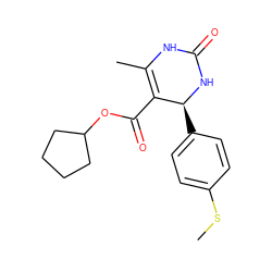 CSc1ccc([C@@H]2NC(=O)NC(C)=C2C(=O)OC2CCCC2)cc1 ZINC000036185162