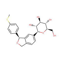 CSc1ccc([C@@H]2OCc3ccc([C@@H]4O[C@H](CO)[C@@H](O)[C@H](O)[C@H]4O)cc32)cc1 ZINC000142314512