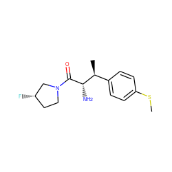 CSc1ccc([C@H](C)[C@H](N)C(=O)N2CC[C@H](F)C2)cc1 ZINC000014948148