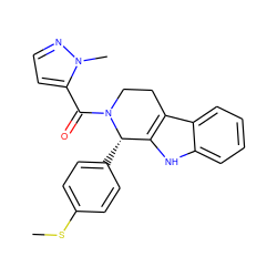 CSc1ccc([C@H]2c3[nH]c4ccccc4c3CCN2C(=O)c2ccnn2C)cc1 ZINC000012748491