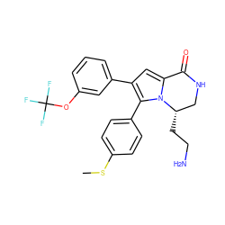 CSc1ccc(-c2c(-c3cccc(OC(F)(F)F)c3)cc3n2[C@@H](CCN)CNC3=O)cc1 ZINC000207234652