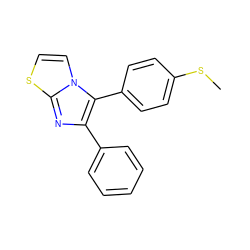 CSc1ccc(-c2c(-c3ccccc3)nc3sccn23)cc1 ZINC000003814814