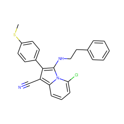 CSc1ccc(-c2c(C#N)c3cccc(Cl)n3c2NCCc2ccccc2)cc1 ZINC000036185181