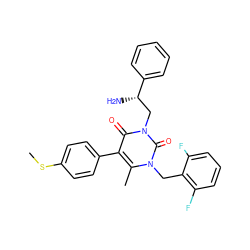 CSc1ccc(-c2c(C)n(Cc3c(F)cccc3F)c(=O)n(C[C@H](N)c3ccccc3)c2=O)cc1 ZINC000013609628