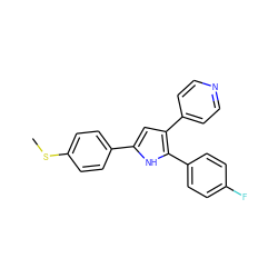 CSc1ccc(-c2cc(-c3ccncc3)c(-c3ccc(F)cc3)[nH]2)cc1 ZINC000000841240