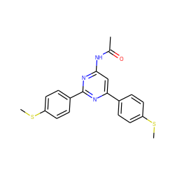 CSc1ccc(-c2cc(NC(C)=O)nc(-c3ccc(SC)cc3)n2)cc1 ZINC000066101040