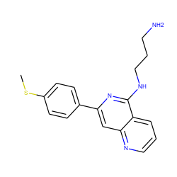 CSc1ccc(-c2cc3ncccc3c(NCCCN)n2)cc1 ZINC000013489174