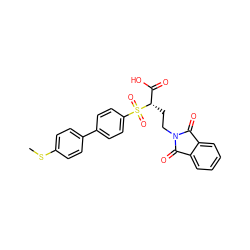 CSc1ccc(-c2ccc(S(=O)(=O)[C@@H](CCN3C(=O)c4ccccc4C3=O)C(=O)O)cc2)cc1 ZINC000034801872