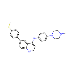 CSc1ccc(-c2ccc3nccc(Nc4ccc(N5CCN(C)CC5)cc4)c3c2)cc1 ZINC000058534742