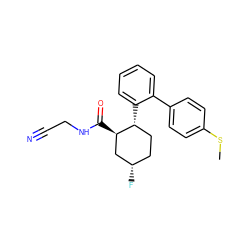 CSc1ccc(-c2ccccc2[C@@H]2CC[C@H](F)C[C@H]2C(=O)NCC#N)cc1 ZINC000013680859