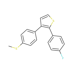 CSc1ccc(-c2ccsc2-c2ccc(F)cc2)cc1 ZINC000026185424