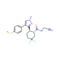 CSc1ccc(-c2cn(C)nc2[C@@H]2CCC(F)(F)C[C@H]2C(=O)NCC#N)cc1 ZINC000006733229