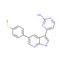 CSc1ccc(-c2cnc3[nH]cc(-c4ccnc(N)n4)c3c2)cc1 ZINC001772650904