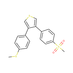 CSc1ccc(-c2cscc2-c2ccc(S(C)(=O)=O)cc2)cc1 ZINC000026741697