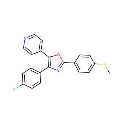 CSc1ccc(-c2nc(-c3ccc(F)cc3)c(-c3ccncc3)o2)cc1 ZINC000000600953