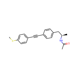 CSc1ccc(C#Cc2ccc(C[C@@H](C)NC(C)=O)cc2)cc1 ZINC000142368443