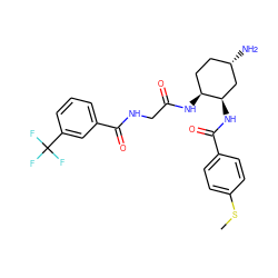 CSc1ccc(C(=O)N[C@@H]2C[C@@H](N)CC[C@@H]2NC(=O)CNC(=O)c2cccc(C(F)(F)F)c2)cc1 ZINC000013973051