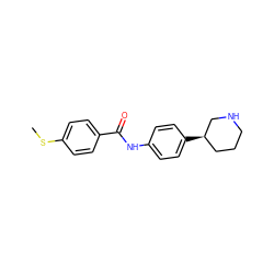 CSc1ccc(C(=O)Nc2ccc([C@@H]3CCCNC3)cc2)cc1 ZINC000117726493