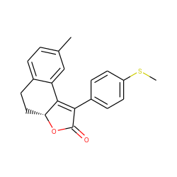 CSc1ccc(C2=C3c4cc(C)ccc4CC[C@H]3OC2=O)cc1 ZINC000013489702