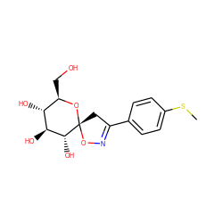 CSc1ccc(C2=NO[C@@]3(C2)O[C@H](CO)[C@@H](O)[C@H](O)[C@H]3O)cc1 ZINC000653786687