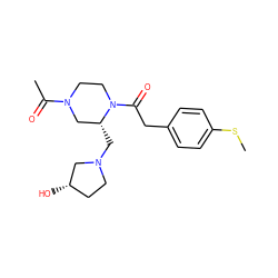 CSc1ccc(CC(=O)N2CCN(C(C)=O)C[C@H]2CN2CC[C@H](O)C2)cc1 ZINC000026279904