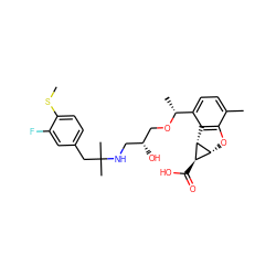 CSc1ccc(CC(C)(C)NC[C@@H](O)CO[C@H](C)c2ccc(C)c3c2[C@@H]2[C@H](O3)[C@H]2C(=O)O)cc1F ZINC000653829375