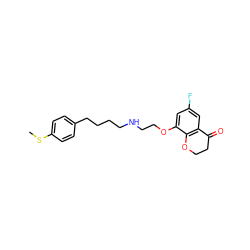 CSc1ccc(CCCCNCCOc2cc(F)cc3c2OCCC3=O)cc1 ZINC000013780398