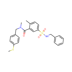 CSc1ccc(CN(C)C(=O)c2cc(S(=O)(=O)NCc3ccccc3)ccc2C)cc1 ZINC000013010751