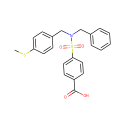 CSc1ccc(CN(Cc2ccccc2)S(=O)(=O)c2ccc(C(=O)O)cc2)cc1 ZINC000115731596