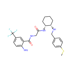 CSc1ccc(CN[C@H]2CCCC[C@H]2NC(=O)CNC(=O)c2cc(C(F)(F)F)ccc2N)cc1 ZINC000038403877