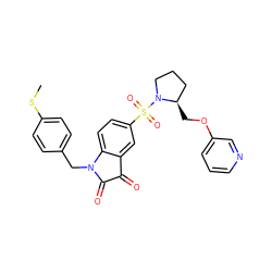 CSc1ccc(CN2C(=O)C(=O)c3cc(S(=O)(=O)N4CCC[C@H]4COc4cccnc4)ccc32)cc1 ZINC000013676504