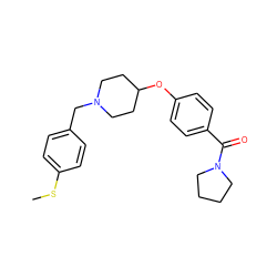 CSc1ccc(CN2CCC(Oc3ccc(C(=O)N4CCCC4)cc3)CC2)cc1 ZINC000012593437