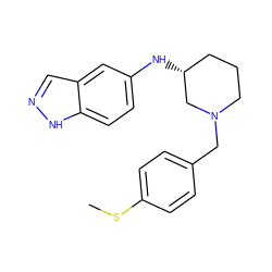 CSc1ccc(CN2CCC[C@@H](Nc3ccc4[nH]ncc4c3)C2)cc1 ZINC000114331199