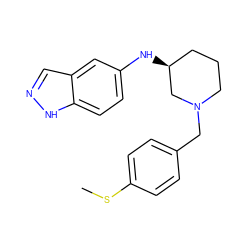 CSc1ccc(CN2CCC[C@H](Nc3ccc4[nH]ncc4c3)C2)cc1 ZINC000114331201