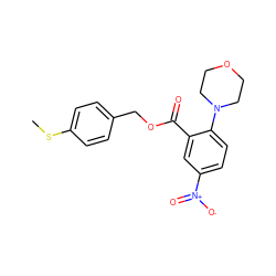 CSc1ccc(COC(=O)c2cc([N+](=O)[O-])ccc2N2CCOCC2)cc1 ZINC000004889956