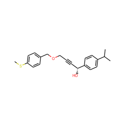 CSc1ccc(COCC#C[C@@H](O)c2ccc(C(C)C)cc2)cc1 ZINC000082153758