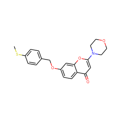 CSc1ccc(COc2ccc3c(=O)cc(N4CCOCC4)oc3c2)cc1 ZINC000013676990