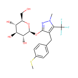 CSc1ccc(Cc2c(O[C@@H]3O[C@H](CO)[C@@H](O)[C@H](O)[C@H]3O)nn(C)c2C(F)(F)F)cc1 ZINC000034037038