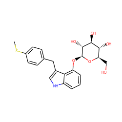 CSc1ccc(Cc2c[nH]c3cccc(O[C@@H]4O[C@H](CO)[C@@H](O)[C@H](O)[C@H]4O)c23)cc1 ZINC000006745589