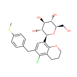 CSc1ccc(Cc2cc([C@@H]3O[C@H](CO)[C@@H](O)[C@H](O)[C@H]3O)c3c(c2Cl)CCCO3)cc1 ZINC000206062333