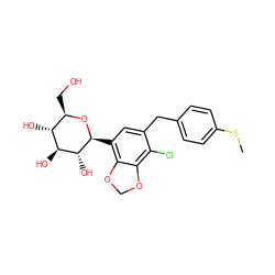 CSc1ccc(Cc2cc([C@@H]3O[C@H](CO)[C@@H](O)[C@H](O)[C@H]3O)c3c(c2Cl)OCO3)cc1 ZINC000214200348