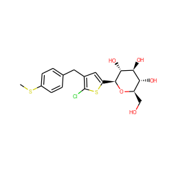 CSc1ccc(Cc2cc([C@@H]3O[C@H](CO)[C@@H](O)[C@H](O)[C@H]3O)sc2Cl)cc1 ZINC000072118082