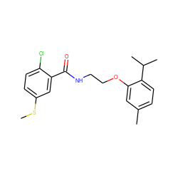 CSc1ccc(Cl)c(C(=O)NCCOc2cc(C)ccc2C(C)C)c1 ZINC000002186882