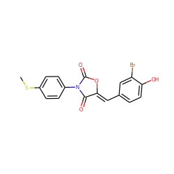 CSc1ccc(N2C(=O)O/C(=C\c3ccc(O)c(Br)c3)C2=O)cc1 ZINC000084619721