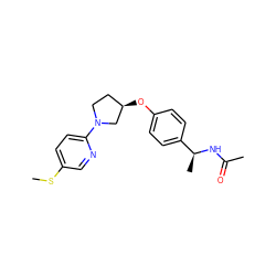 CSc1ccc(N2CC[C@@H](Oc3ccc([C@H](C)NC(C)=O)cc3)C2)nc1 ZINC000169709280