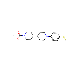 CSc1ccc(N2CCC(C3CCN(C(=O)OC(C)(C)C)CC3)CC2)cc1 ZINC000071341733